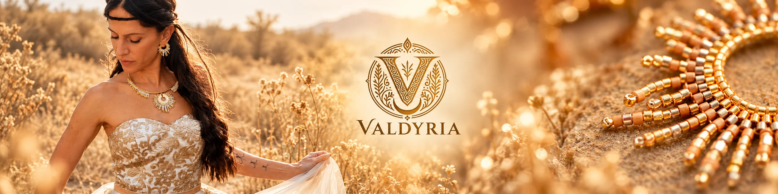 Bannière Valdyria présentant des bijoux faits main en Alsace en perles Miyuki