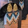 Petites boucles d’oreilles Nilyra Maria turquoise et bronze, bijou conscient Valdyria fabriqué artisanalement en petite série
